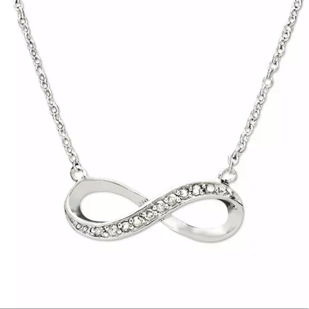 Diamond Infinity Pendant in Sterling Silver